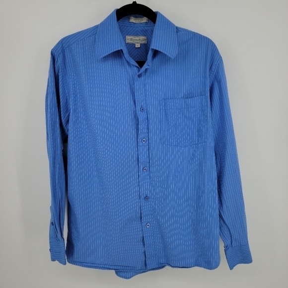 Men's Blue Plaid Eighty Eight Button Front Shirt,Size M - Picture 7 of 11